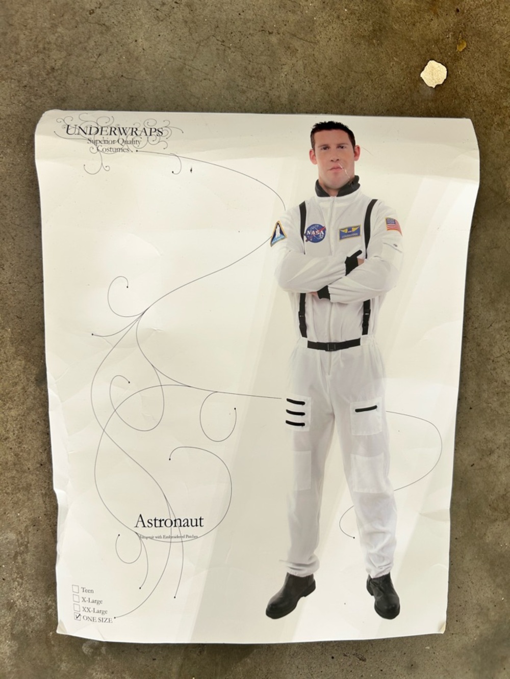 Underwraps White Astronaut Jumpsuit Space Travel Halloween Costume | One Size